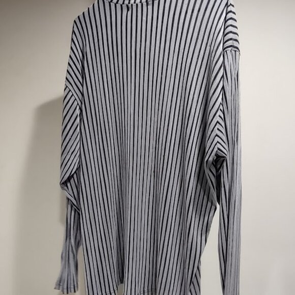 FUNKY FRANKY GRAY AND BLACK VERTICAL STRIPES LONG TUNIC RARE VINTAGE SIZE 3X - Picture 3 of 8